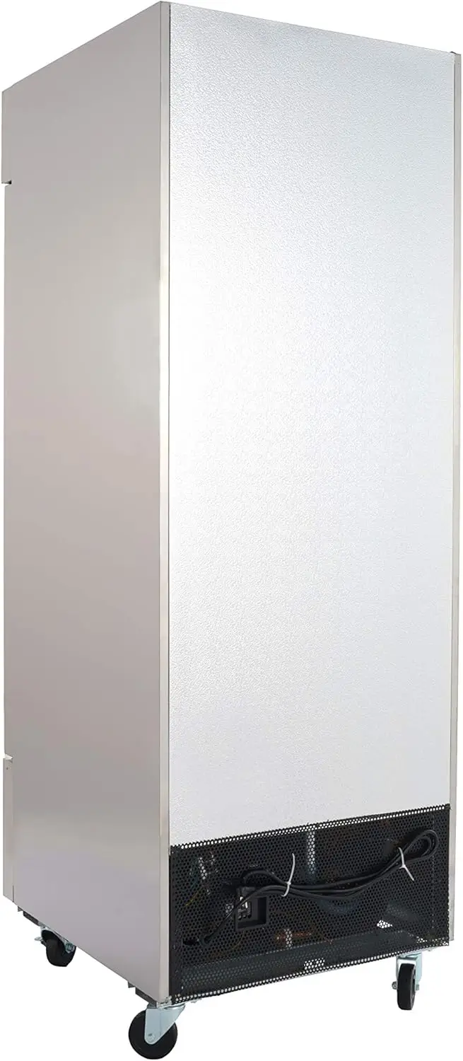 Single Door Commercial Reach in Stainless Steel Freezer White Interior 23 Cubic Ft 29 Wide Inch Heavy-duty Casters Included 3
