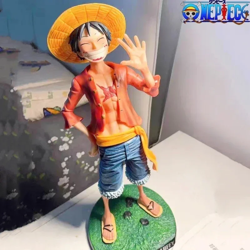 

New One Piece 42.5cm Monkey D. Luffy Straw Hat Gk Large 1/4 Big Smiley Anime Figures Doll Statue Model Ornament Decorative Gifts