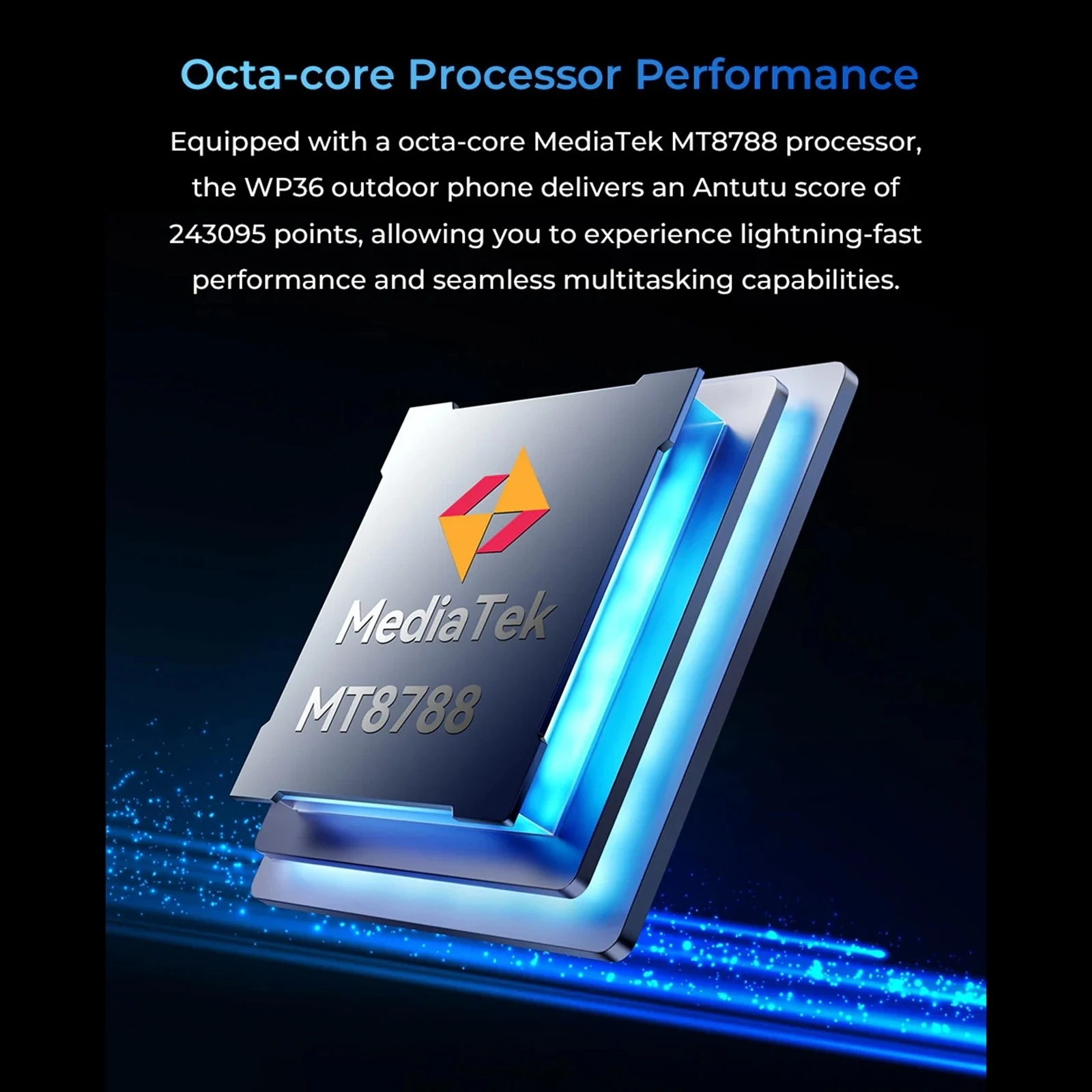 Oukitel WP36 Rugged Phone 8GB+128GB IP68/IP69K 10600mA 6.52" HD+ 13MP Camera Android 13 MediaTek MT8788 NFC 4G Smartphone