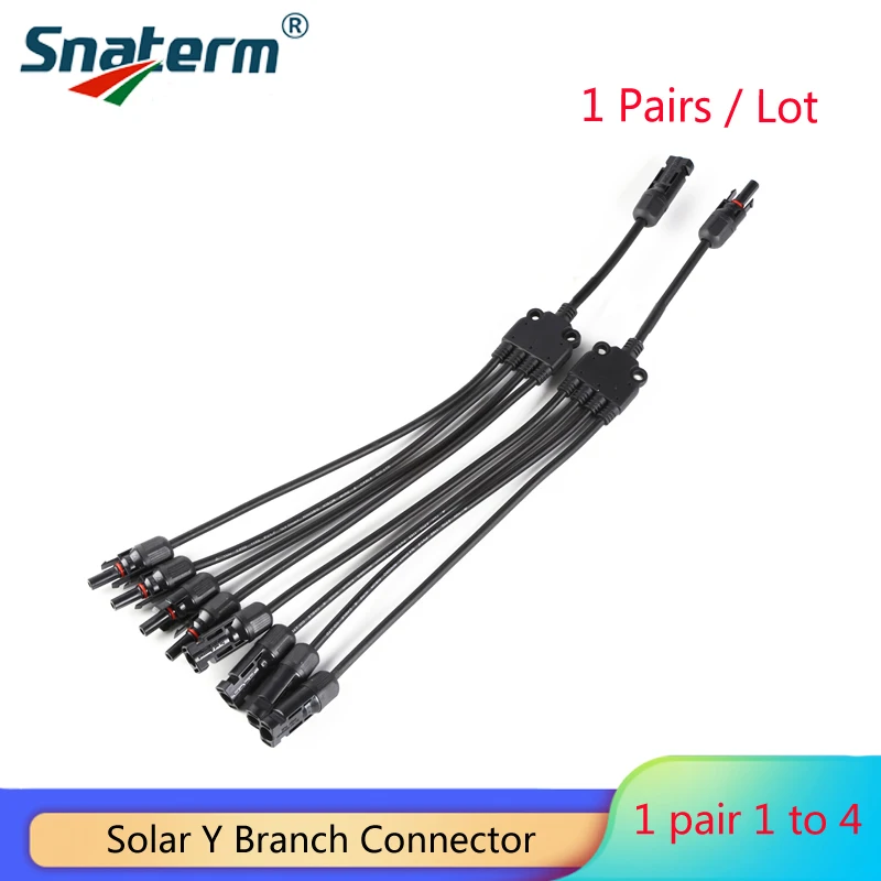 2 PCS Branch Connectors IP67 Y Type 4-Way Solar Panel Cable Connector Battery Board Connecting Accessories 