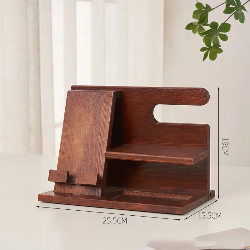 New Wood Phone Docking Station Holder Wallet Stand Watch Storage Rack Valentines Multifunctional Bedside Organizer