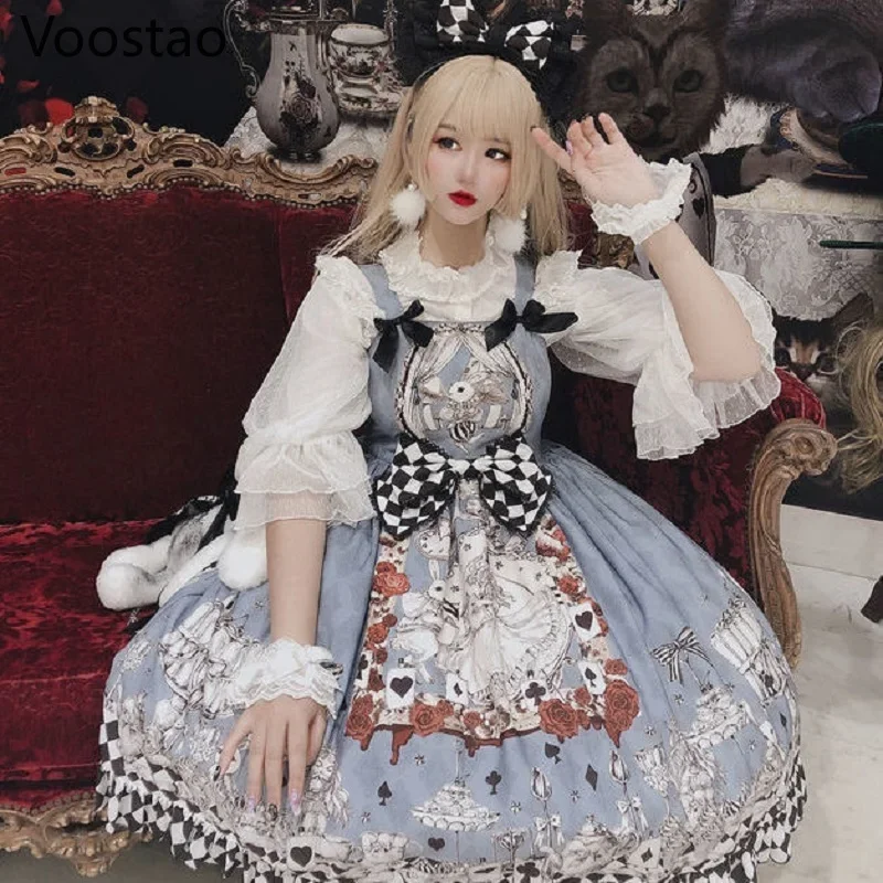 Lolita Dress Lolita Suspender Dress Suspender Dress Japanese Gothic Girls Vintage Funeral Jsk Women Harajuku Sleeveless Punk