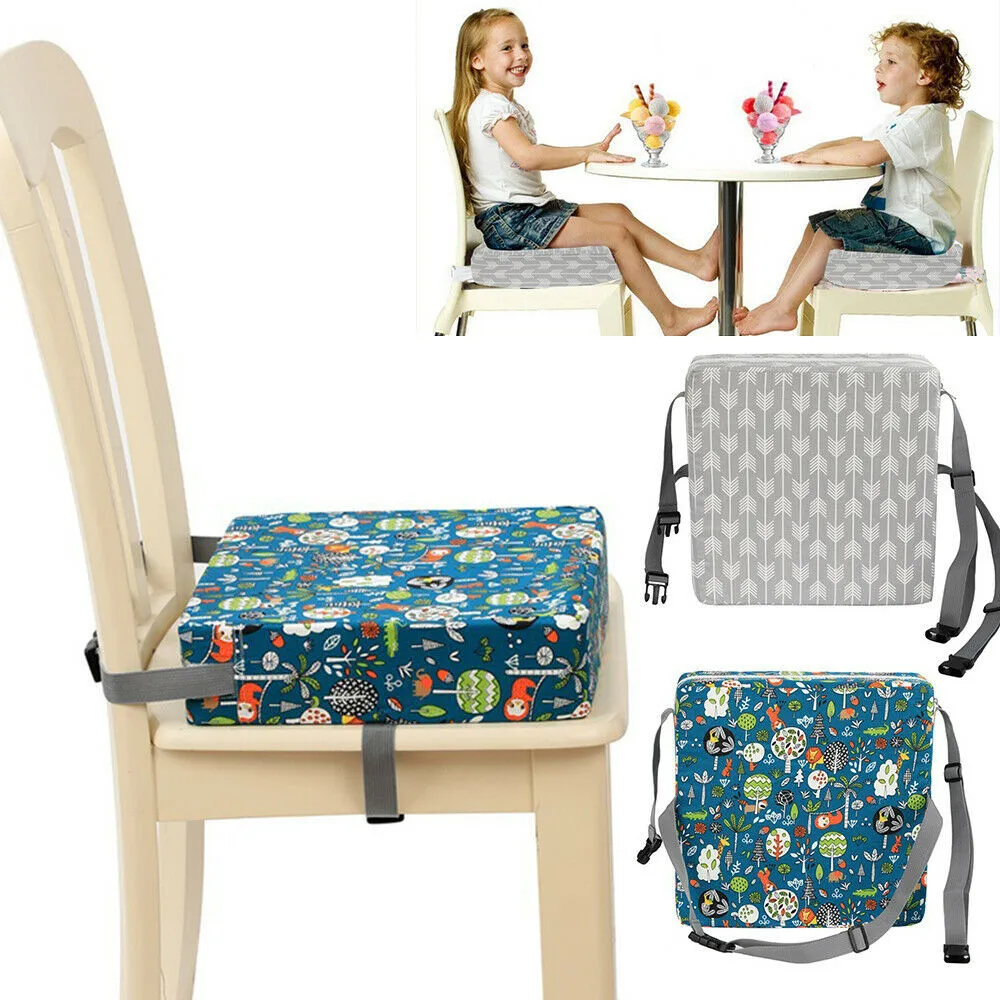 

Square Booster Seat Dining Chair Washable Adjustable Removable Thick Increasing Cushion for Kids Baby Toddler Highchair Pad