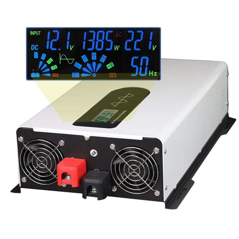 Inverter 6000W 5000W 12V 24V 48V 60V 72V DC a 220V AC Onda Pura 50HZ Convertitore di Frequenza con Display Intelligente - immagine 4