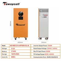 Système d'énergie solaire Tewaycell New ALL in one 16KWh Powerwall 51.2V 314AH batterie LiFePO4 avec onduleur 5KW intégré, livraison DDP. 2