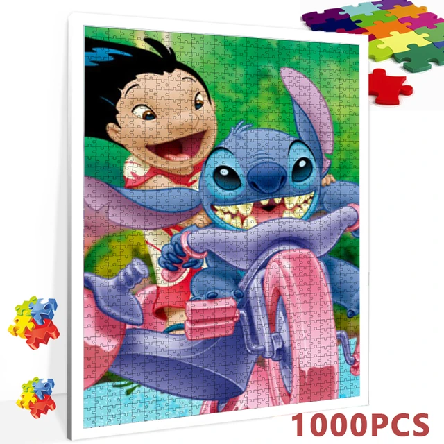 Disney Lilo & Stitch 1000Pcs Assemble Puzzle Toys Children Jigsaw Puzzles  Family Game Cartoons Educational Toys