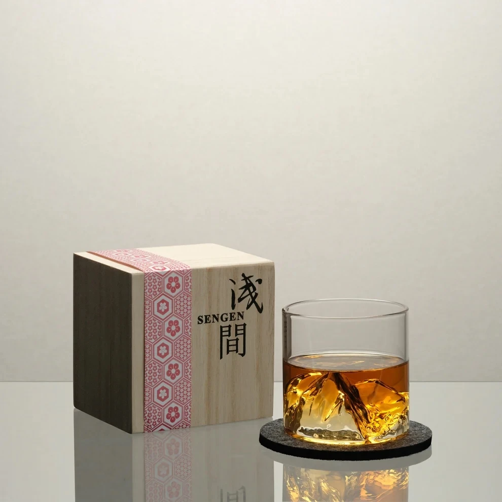 3D Fuji Mountain Whiskey Glass Niche Japan Crystal Glassware Wine Tasting Glasses Old Fashioned Rock Tumbler Whisky Snifter Cup