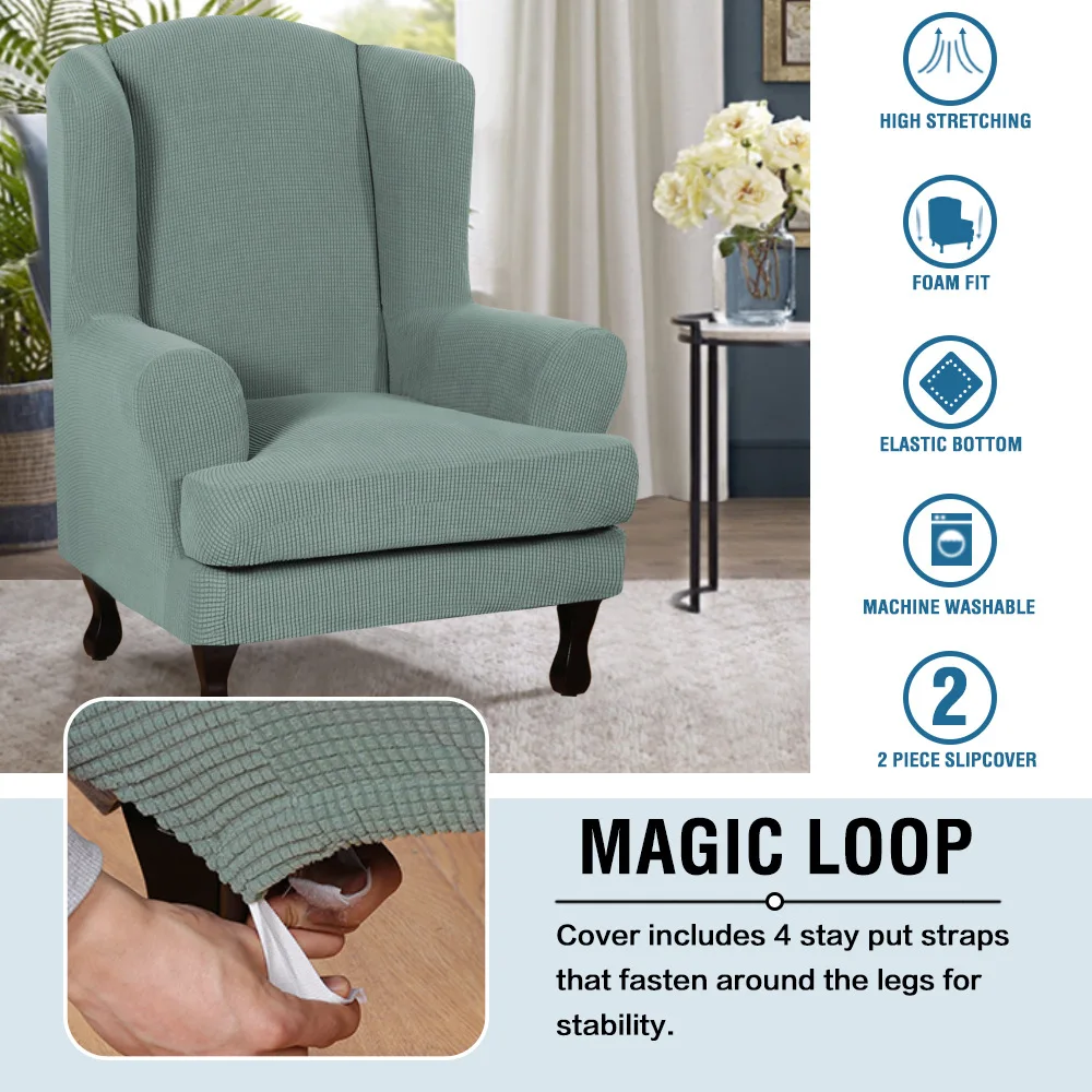 Arm Back Chair Cover Elastic Armchair Wing Chair Cover Stretch