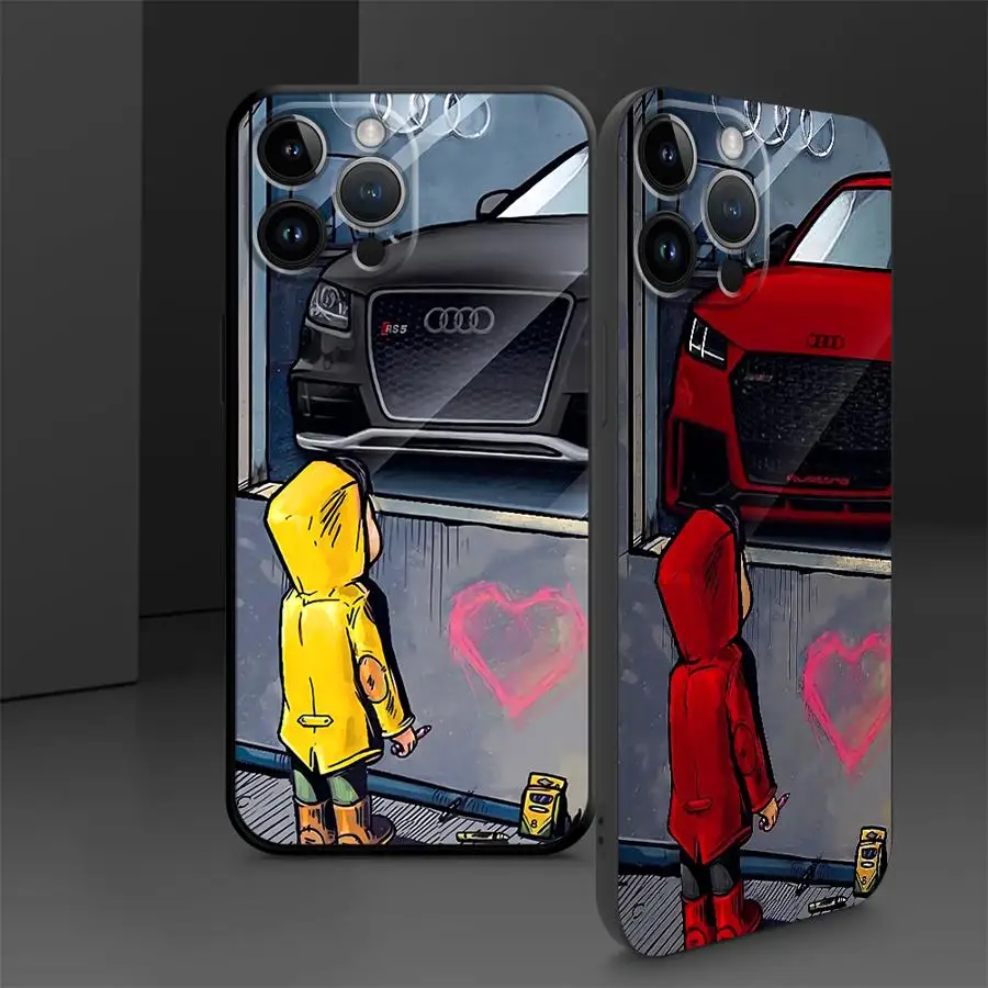 Children Watching Cars Art Phone Case - Soft Coque
