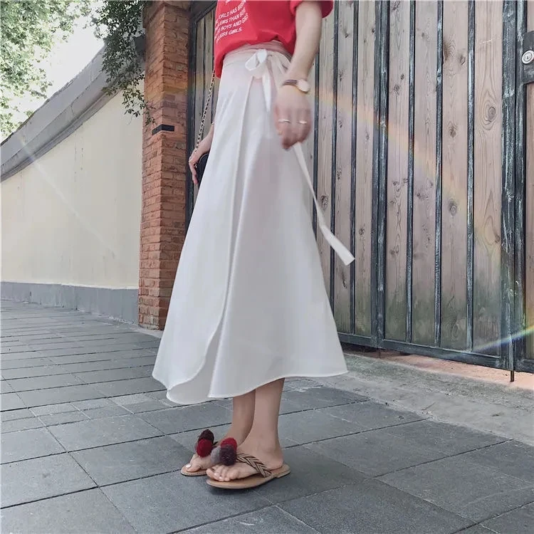 Bikini Sle f-length Skirt with Belt Floral Print Small Size Sun Protection Apron for Women High Waist H-aped Polyester...