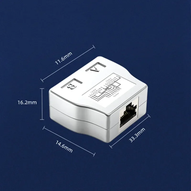 Dual RJ45 Ethernet Splitter Connector Adapter, Shielded Female Extender