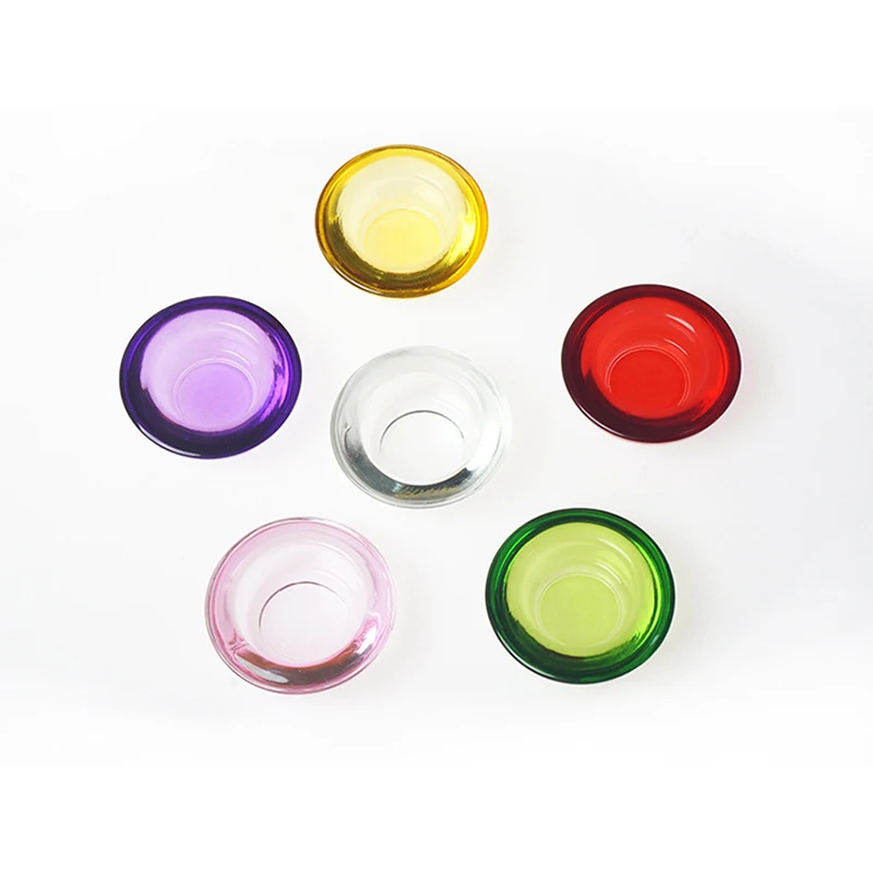 Tealight Candle Holder, Round Glass Candle Holder Decoration, 4.5cm Diameter, Red, Clear, Yellow, Purple, Green for Home