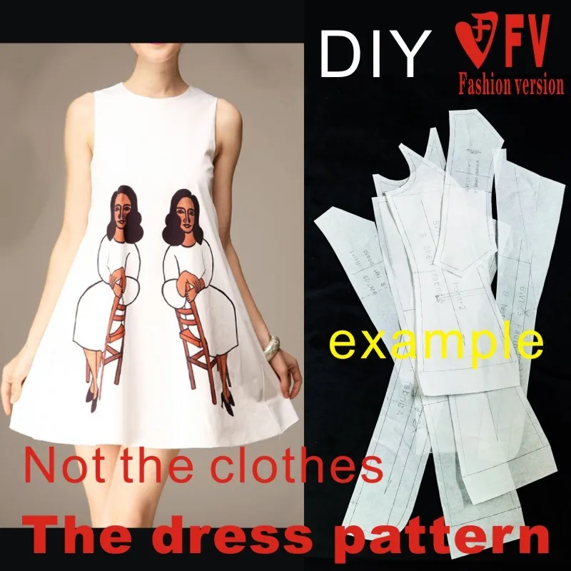 Dresses Sewing Pattern Template Cutting drawing Clothing DIY ((Not selling clothes)) BLQ- 111