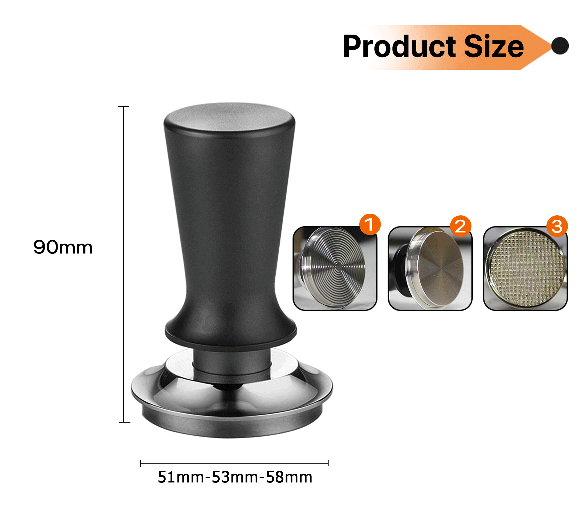Pressino Per Caffè Normcore A Molla Da 51 Mm - Per Espresso, Con 3 Molle Intercambiabili, Base In Acciaio Inox