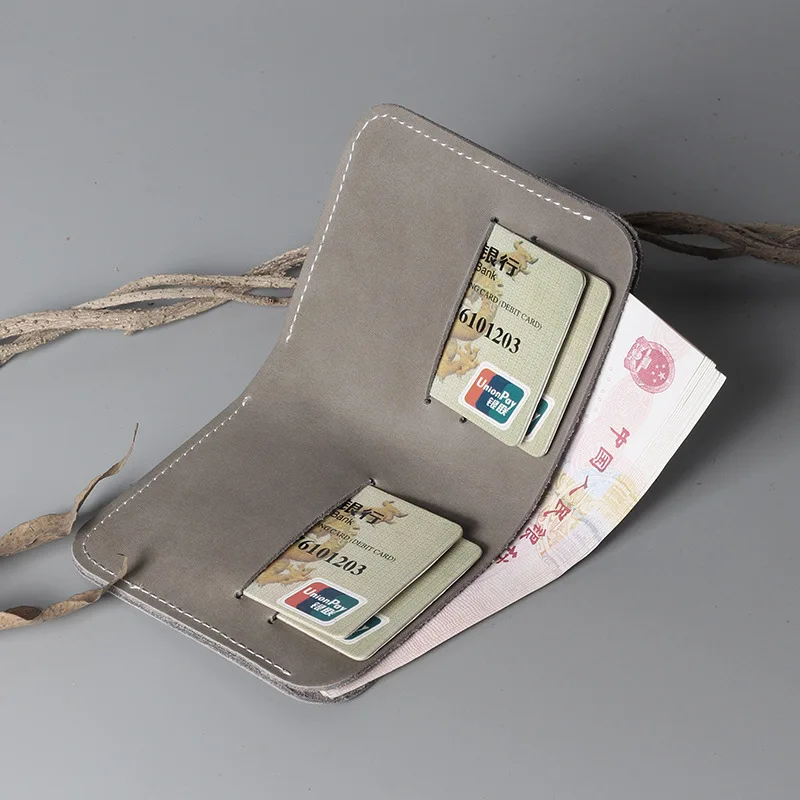 Simple Vertical Men's and Women's Pocket Wallet Clips Money Clip Thin Vintage Leather Dolars Luxury Wallets Holders Man Card For