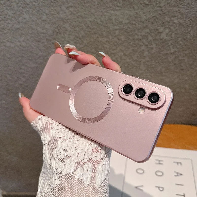 Frosted Lens Protective Magnetic Phone Case with MagSafe Cover Compatibility