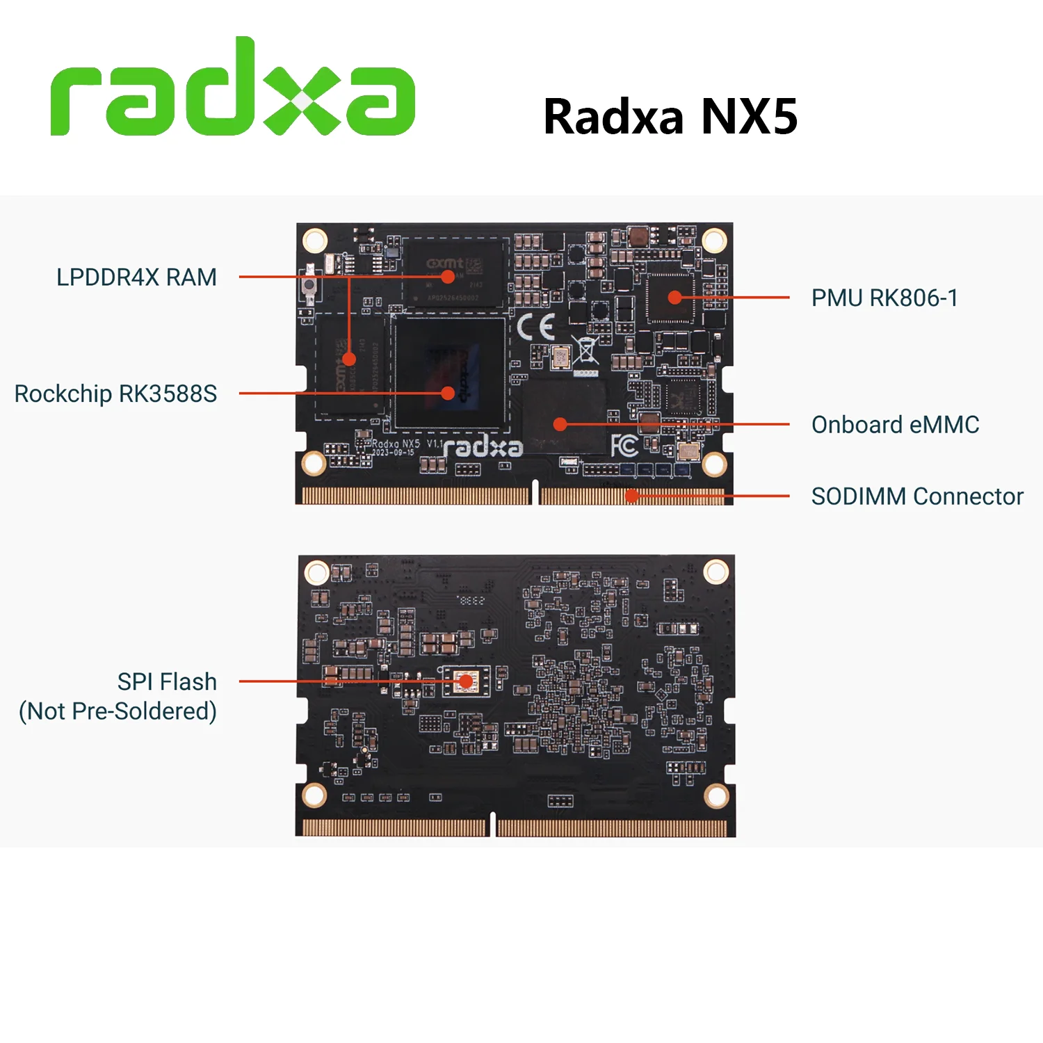 Radxa NX5 ŰƮ   ھ ǻ , Jetson  ü Ӻ SoM, SODIMM ̽, º eMMC, RK3588S