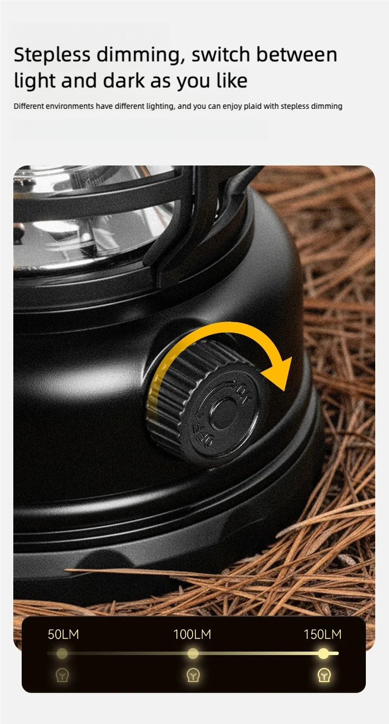 Blackdog Outdoor Vintage Camping Laterne wiederaufladbar langlebig tragbares Licht Camping Zelt Ambiente Licht – Detail 4