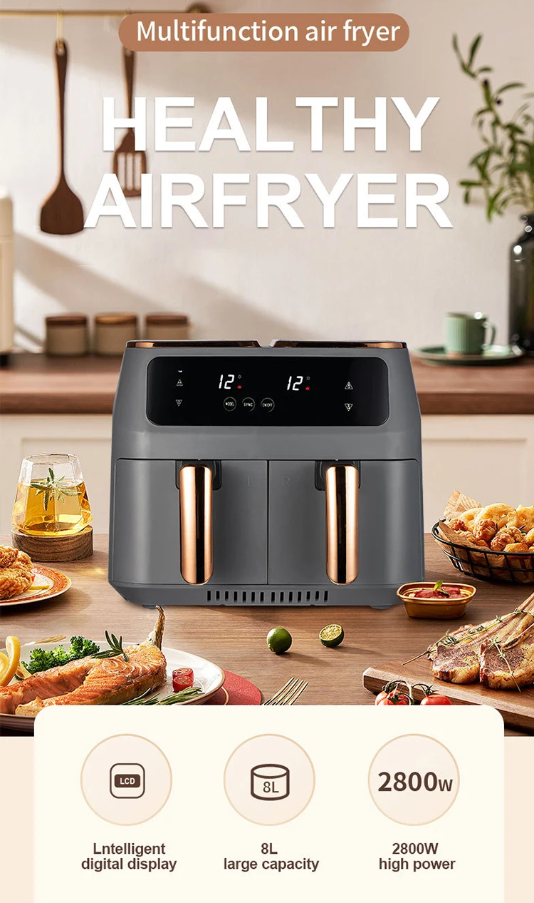 Best Selling products 2023  High Quality Dual Basket 8L 9L 1700W  Visual Smart Air fryer - AliExpress