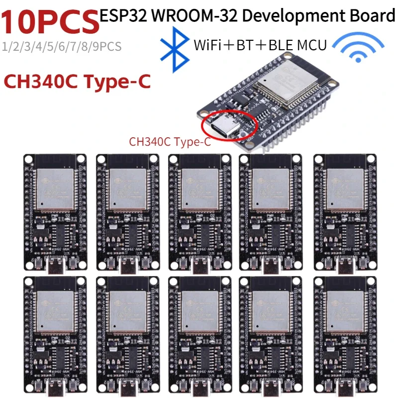 NodeMCU ESP32 WROOM-32 Tipo C Scheda Di Sviluppo WiFi Bluetooth CH340C