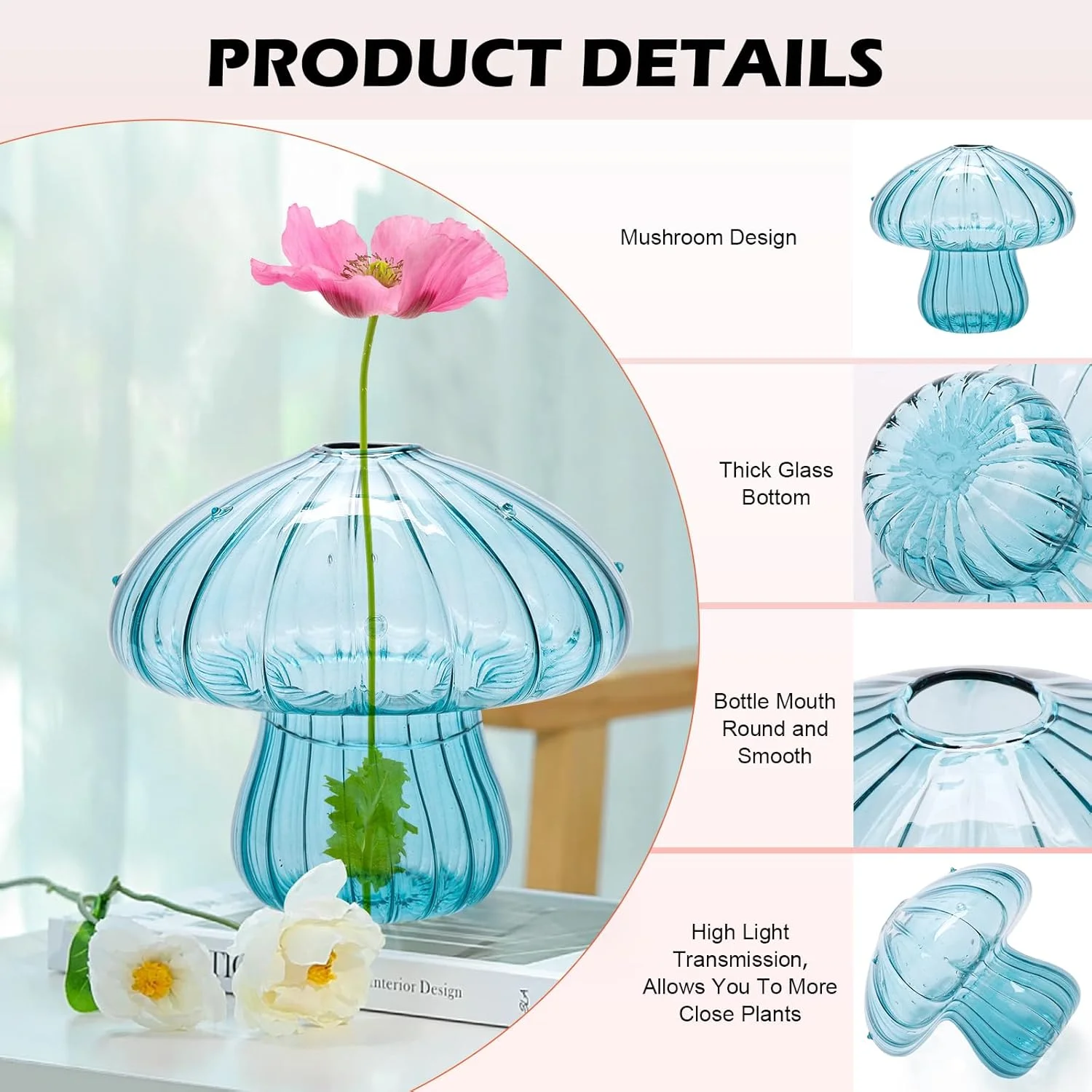 Mushroom Glass Vase Set 3