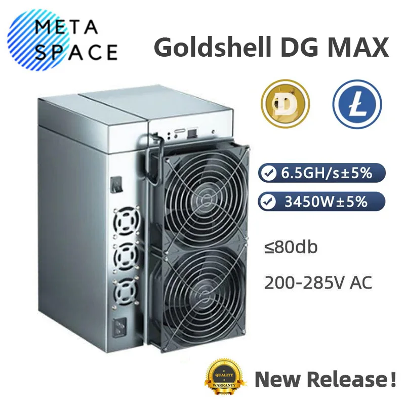 Goldshell DG MAX Doge 광부 6500Mh/s 3400W LTC Doge 코인 광부 Scrypt 알고리즘 Dogecoin 마이닝 Goldshell DGMAX Litecoin 광부