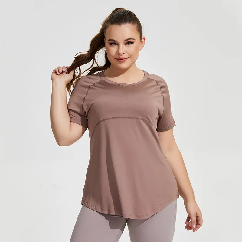 Sports T Shirt Oversized Quick Drying Yoga Sports Top Slim-fitting Breathable Short Sleeve Running Fitness For Women Large Size