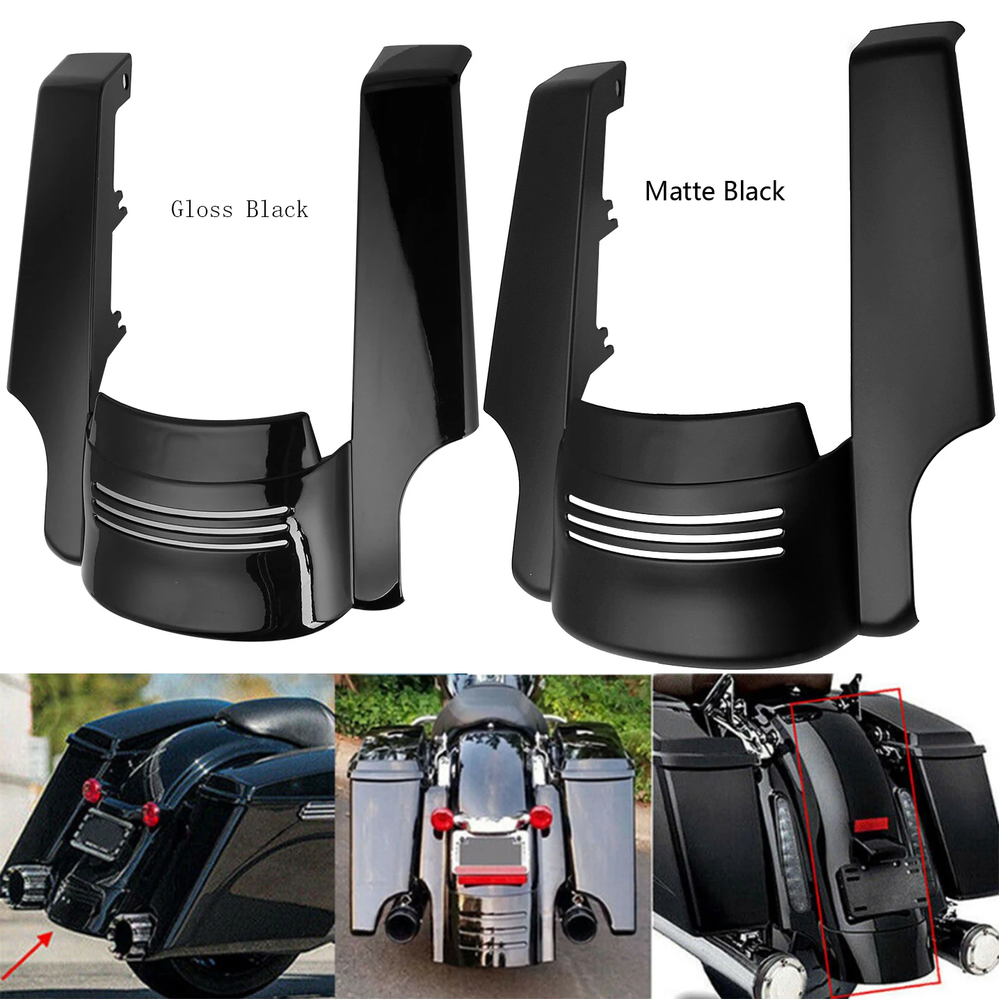 VEISUTOR Kit fascia parafango posteriore a LED per Road Glide 14-23, set di estensioni parafango posteriore con luci LED per indicatori di direzione per Harley Road King Street Electra Glide Ultra