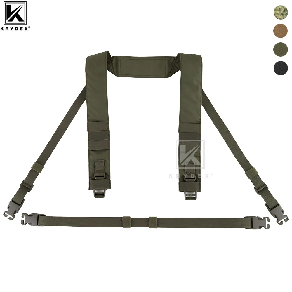 KRYDEX Micro Fight Fat Strap H Harness For MK3 MK4 D3CRM Chest Rig Spiritus Style Shoulder & Back Strap With Male Female Buckle