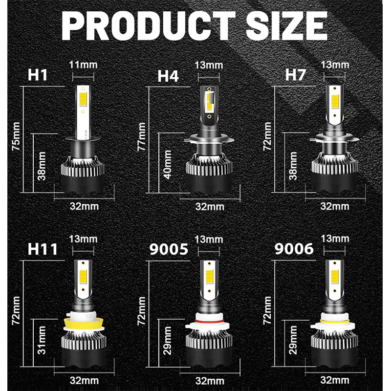 듀얼비전 H4 H11 LED 자동차 헤드라이트 H7 H1 H8 H9 9012 HIR2 9005 9006 HB3 HB4 안개등 3570 CSP 4K3 6K 8K 상하향등 램프 12V
