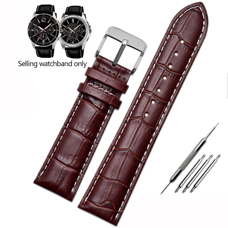 Premium Cowhide Leather Watch Strap - Business Style Bracelet, Available in 18mm, 20mm, 22mm