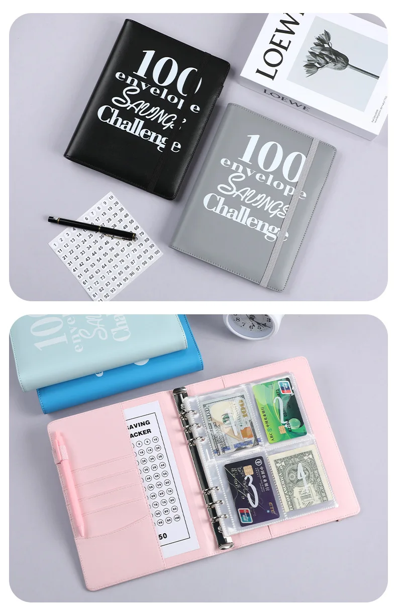 Money Saving Challenge Budget Binder Budget Planner Maneira Fácil e Divertida de Economizar Envelopes Estacionários 100 Envelopes - Imagem 4