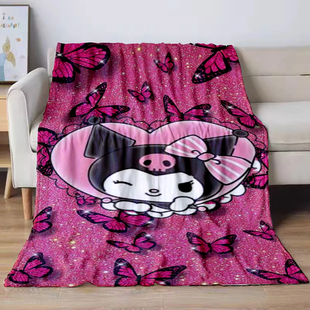 Japanese Sanrio Kuromi Blankets Soft Plush Blanket,Flannel Blankets Throw Break Blanket for Living Room Bedroom Bed Sofa Picnic 5