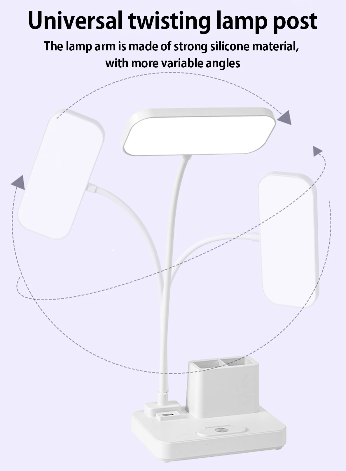 （Gift: Fan and pen holder）--3 Modes Touch Dimming USB Dimming Clip Table Lamp Student Dormitory Learning Study Table Light 3