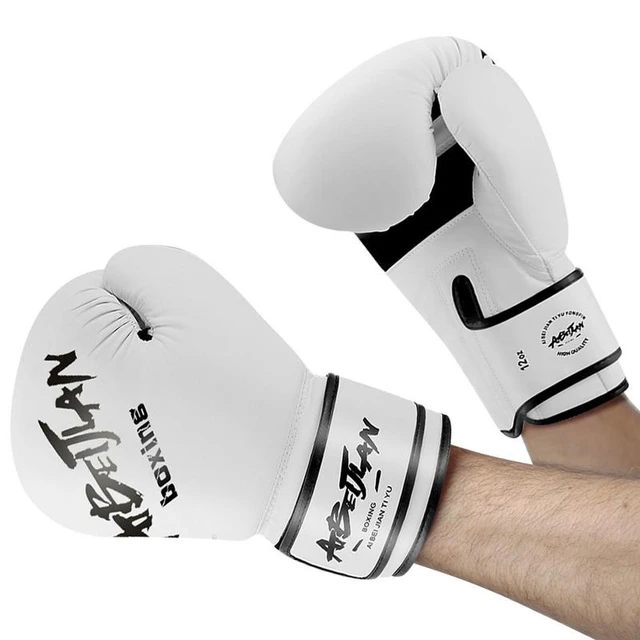Guantes de boxeo de cuero para hombre, guantes de entrenamiento de  Kickboxing, bolsa pesada, amortiguadores - AliExpress