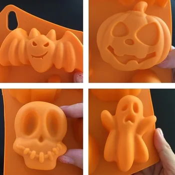 New Silicon Crayon Happy Halloween Silicon Pumpkin Cake Mold Kitchen Baking Tools Mold Cake Silicon Mold Home Decoration