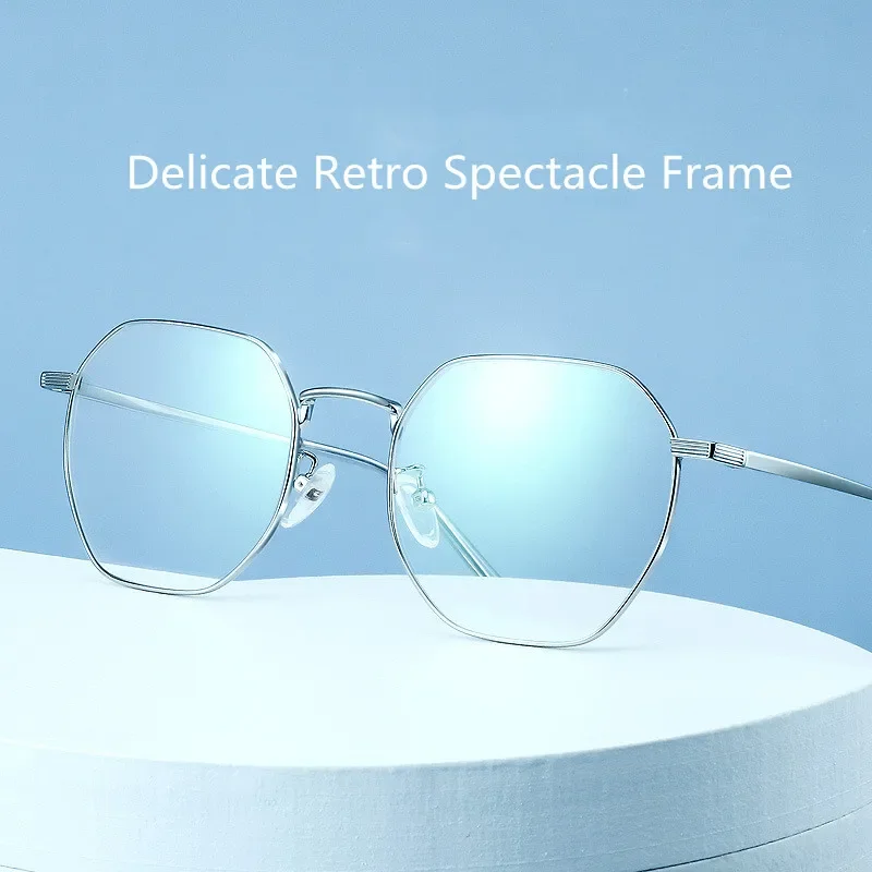 

Irregular Polygon Titanium Alloy Glasses Frame Anti Blue Ray Men Classic Myopia Optical Prescription Eyeglass Frames Woman