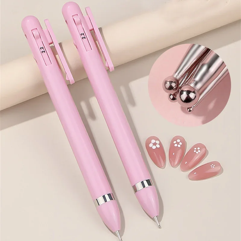 4 in 1 Nail Dotting Pen Creative DIY Nail Art Dotting Painting Tools Rotatable Ballpoint Dotting Tools Nail Point Drill Pen 3