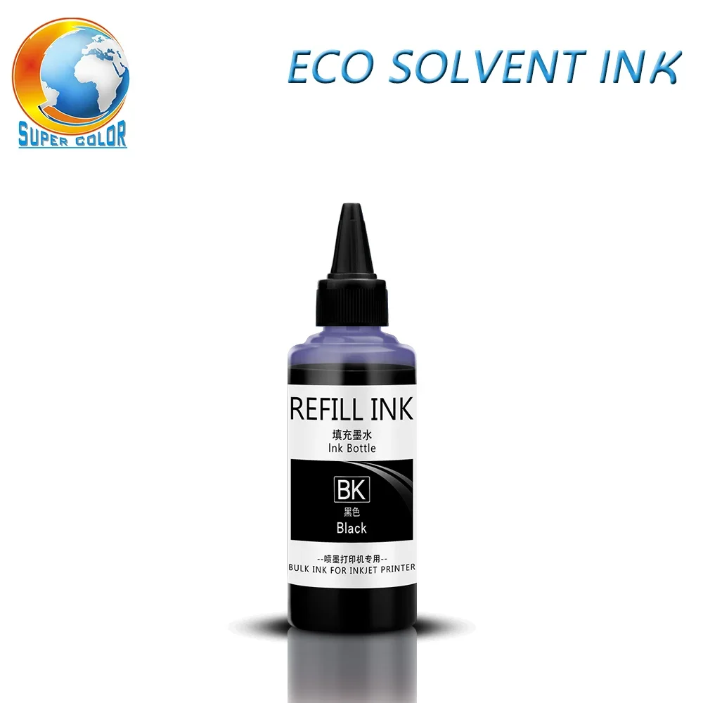 100ML x 4pc Eco Solvent Ink for Epson for Roland Mimaki or DX4 DX5 DX6 DX7 Printhead Printer Water Based Refill Ink Kit