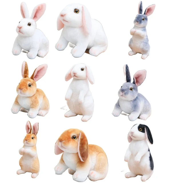 24 cm Assis Blanc - Lapin en peluche en forme d'animal à fourrure réaliste  pour la décoration de la maison, J - Cdiscount Jeux - Jouets