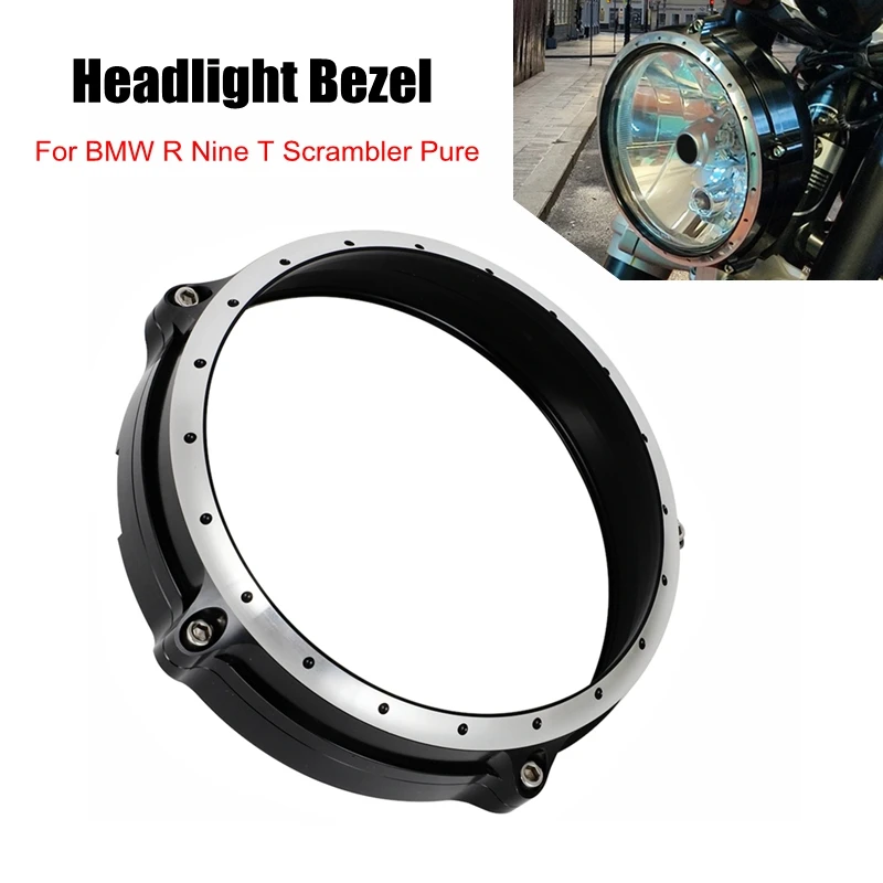 

RnineT Motorcycle Headlight Trim Ring Cover For BMW R NINE T R9T Pure Scrambler 2014-2023 Aluminum Headlamp Protector Protective