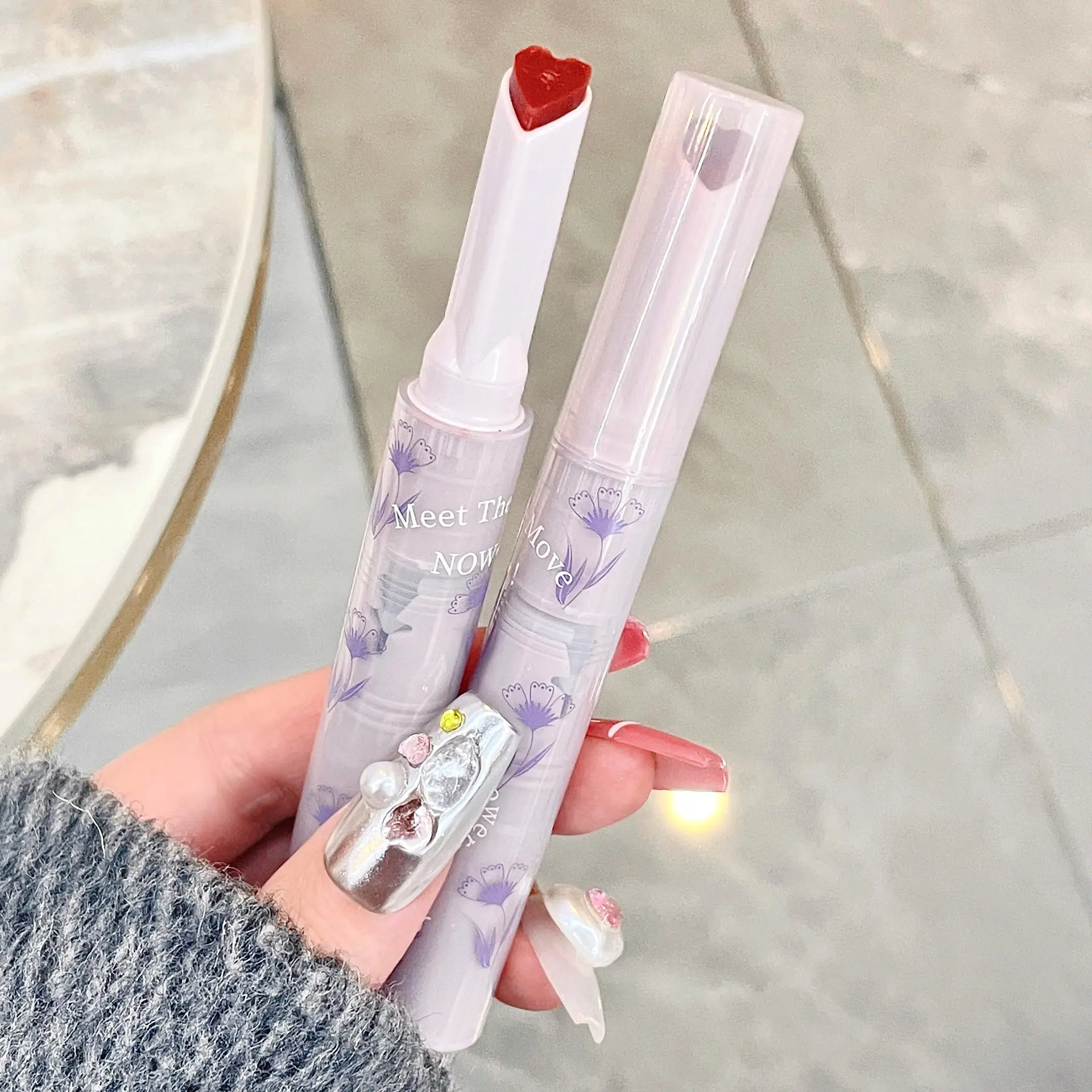 Florette – rouge à lèvres Transparent, glaçure à fleurs, gelée d'amour, miroir, tasse antiadhésive étanche, maquillage coréen Transparent, vente en gros_voghion.com