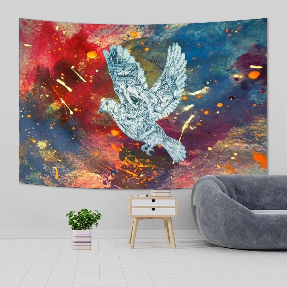 Rock Coldplay Band Album Hippie Wall Hanging Tapestries Bohemian Wall Tapestries Mandala INS Home Decor room decor aesthetic