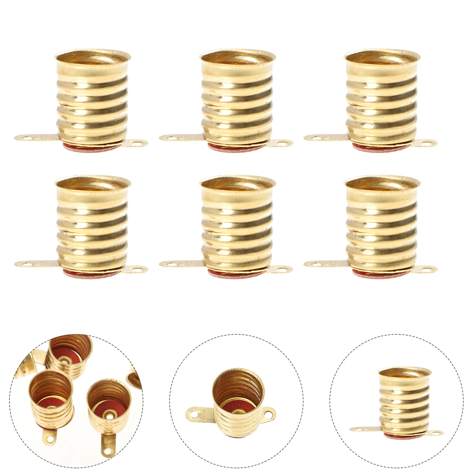 25 Pcs E10 Screw Lamp Holder Light Bulb Small Bulbs Miniature Base Electrical Test Accessories Socket Bronze