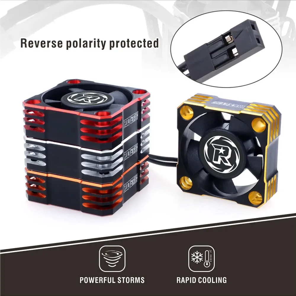 Paire d'hélices RC 40-50mm pour moteur, multicolores, posées sur fond blanc.