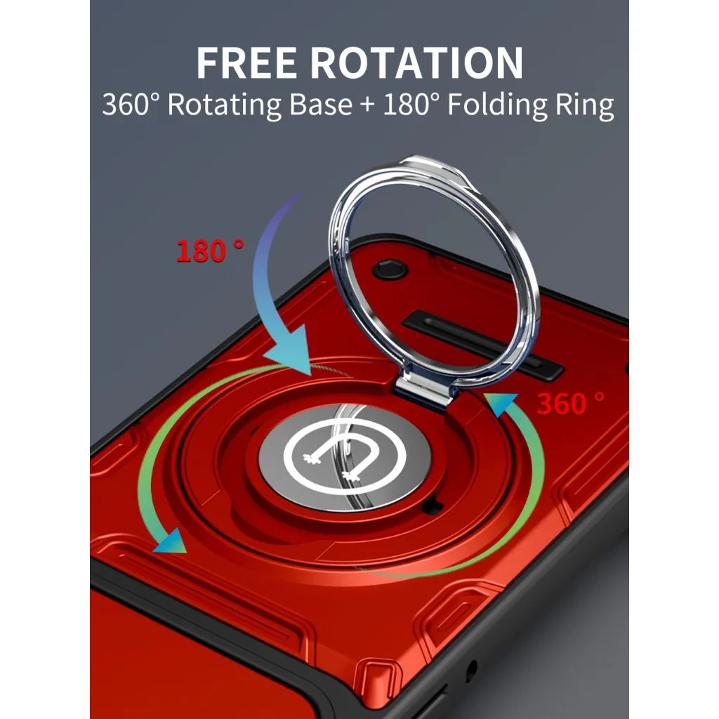 360° Ring Kickstand Phone Case with Slide Camera Cover