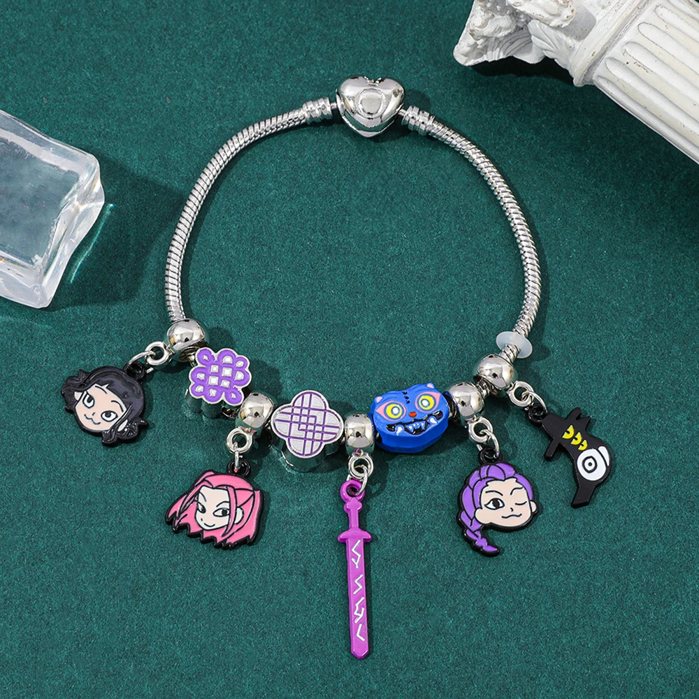 Bracelet KPop Demon Hunters Rumi Zoey Mira Crow Tiger Cartoon Anime for Women Cute Girl Fashion Accessory Christmas Gift
