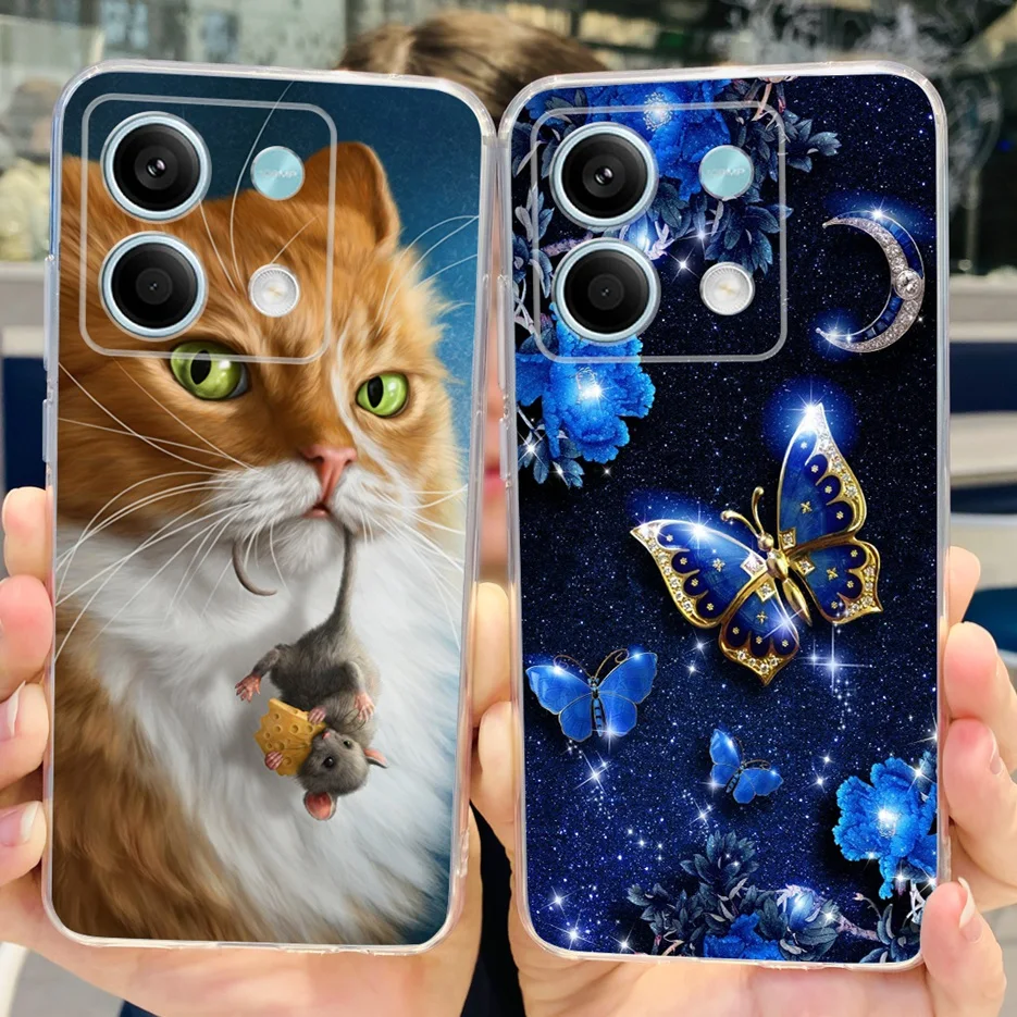 Cute Cat & Butterfly Soft Silicone Phone Case with Full Bumper Protection