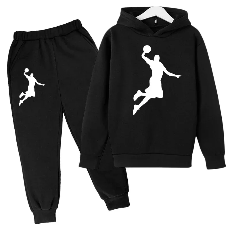 

Basketball Hoodie Sports Hoodie Set Spring Autumn Children Hoodie Pants 2-Piece Set Teen Cute 4-14Y Boys Kids Girls Hoodie Suits
