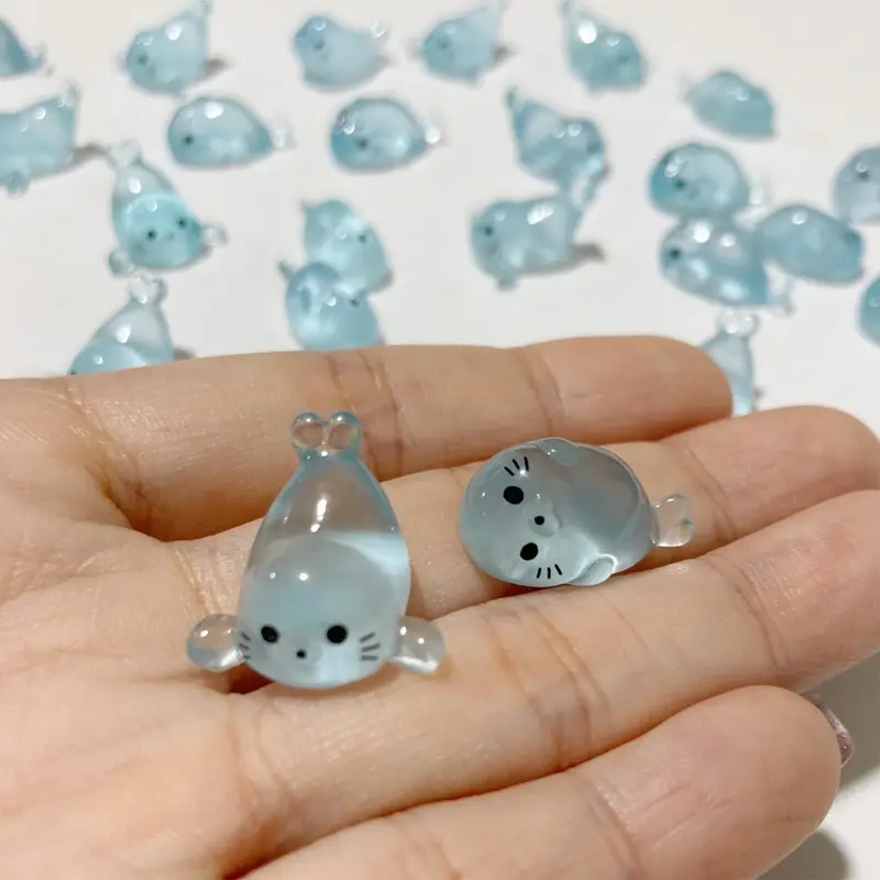 10/20 Pcs Glow in The Dark Mini Seal Figurines, Resin Sea Animals Miniatures, 4 Styles for DIY Craft Home Decoration Supplies - Image 4